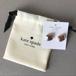 Kate Spade Speckled Stone Rose Patina Square Studs